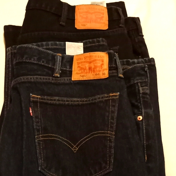 Levi's 505 jeans gently worn 44/30 blue  46/30 blk - Picture 1 of 3